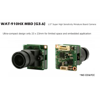 WAT910HX MBD (G3,6) Super hochempfindliche Miniatur-Board-Kamera
